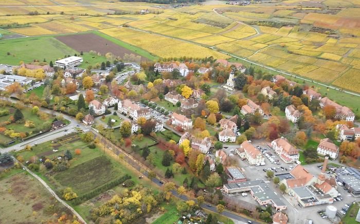 Vue aérienne du Centre Hospitalier de Rouffach