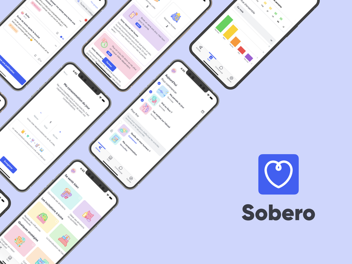 Mockup de l'application Sobero proposée par Kwit