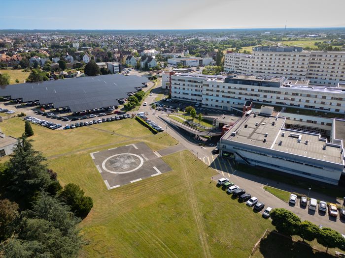 Vue aérienne du Centre Hospitalier de Haguenau